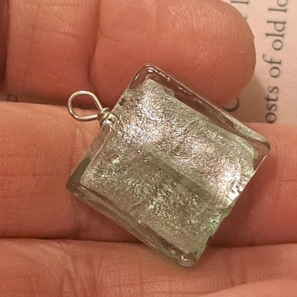 Murano glass pendant with silver leaf - Picture 6 of 7